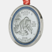 Tinted Alaska State Quarter Design Metalen Ornament (Links)