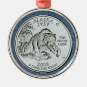 Tinted Alaska State Quarter Design Metalen Ornament (Voorkant)