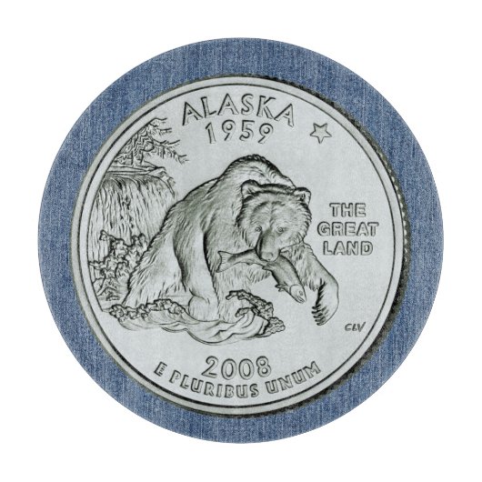 Tinted Alaska State Quarter Design Snijplank (Voorkant)
