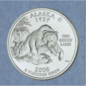 Tinted Alaska State Quarter Design Sticker (Voorkant)