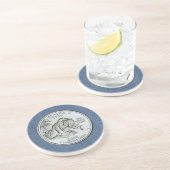 Tinted Alaska State Quarter Design Zandsteen Onderzetter (Zijkant)