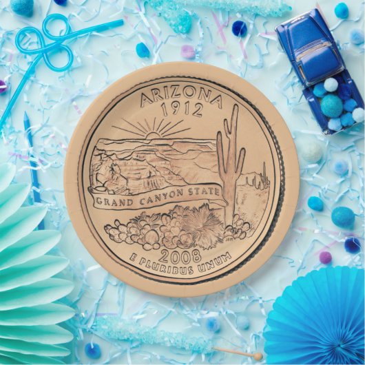Tinted Arizona State Quarter Design Papieren Bordje (Feest)