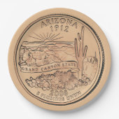 Tinted Arizona State Quarter Design Papieren Bordje (Voorkant)