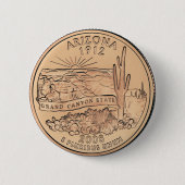 Tinted Arizona State Quarter Design Ronde Button 5,7 Cm (Voorkant)