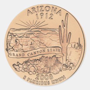Tinted Arizona State Quarter Design Ronde Sticker