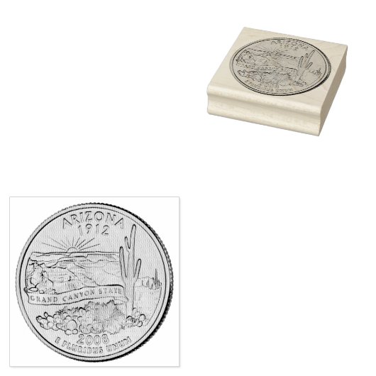Tinted Arizona State Quarter Design Rubberstempel (Gestempeld)