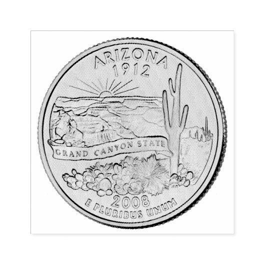 Tinted Arizona State Quarter Design Rubberstempel (Afrduk)