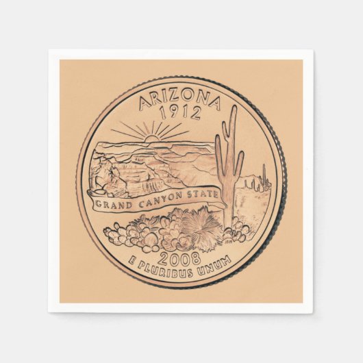 Tinted Arizona State Quarter Design Servet (Voorkant)