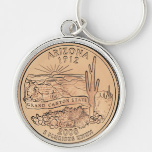 Tinted Arizona State Quarter Design Sleutelhanger