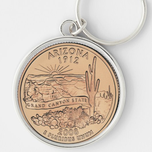 Tinted Arizona State Quarter Design Sleutelhanger (Voorkant)
