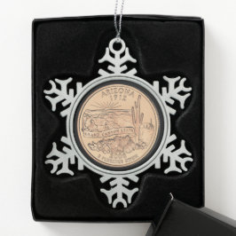 Tinted Arizona State Quarter Tin Sneeuwvlok Ornament