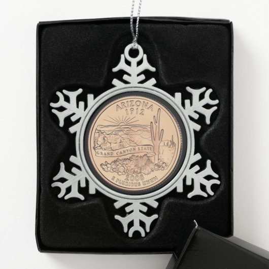Tinted Arizona State Quarter Tin Sneeuwvlok Ornament (Kistje)