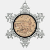 Tinted Arizona State Quarter Tin Sneeuwvlok Ornament (Voorkant)
