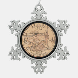 Tinted Arizona State Quarter Tin Sneeuwvlok Ornament