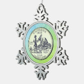 Tinted California State Quarter Tin Sneeuwvlok Ornament (Rechts)