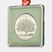Tinted Connecticut State Quarter Design Metalen Ornament (Links)