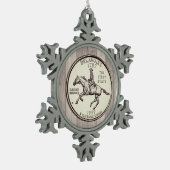 Tinted Delaware State Quarter Tin Sneeuwvlok Ornament (Links)