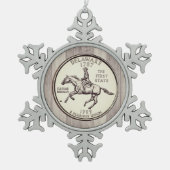 Tinted Delaware State Quarter Tin Sneeuwvlok Ornament (Voorkant)