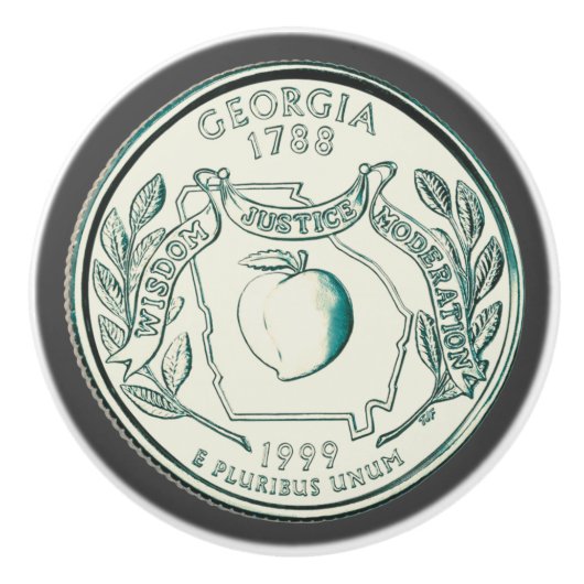 Tinted Georgia State Quarter Design Keramische Knop (Voorkant)