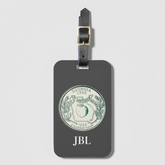 Tinted Georgia State Quarter Design Monogram Bagagelabel (Voorkant (verticaal))