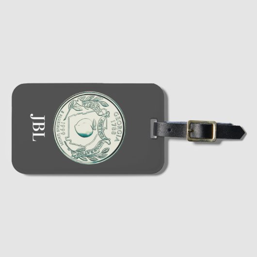 Tinted Georgia State Quarter Design Monogram Bagagelabel (Voorkant (horizontaal))