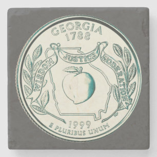 Tinted Georgia State Quarter Design Stenen Onderzetter