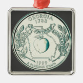 Tinted Georgia State Quarter Metalen Ornament (Voorkant)