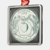 Tinted Georgia State Quarter Metalen Ornament (Links)