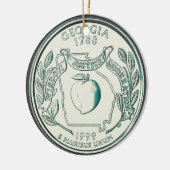 Tinted Georgia State Quarter Personated Keramisch Ornament (Links)