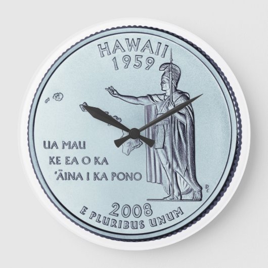 Tinted Hawaii State Quarter Design  Grote Klok (Voorkant)