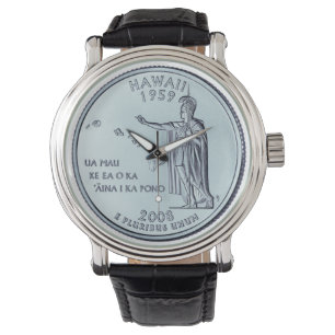 Tinted Hawaii State Quarter Design Horloge