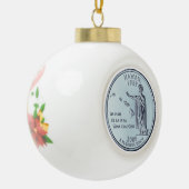 Tinted Hawaii State Quarter Design Keramische Bal Ornament (Links)
