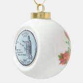 Tinted Hawaii State Quarter Design Keramische Bal Ornament (Rechts)