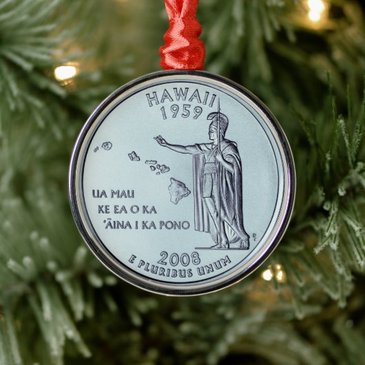 Tinted Hawaii State Quarter Design Metalen Ornament (Boom)