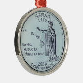 Tinted Hawaii State Quarter Design Metalen Ornament (Rechts)
