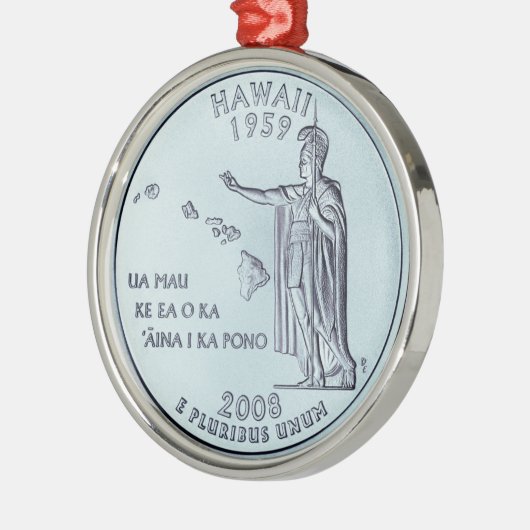 Tinted Hawaii State Quarter Design Metalen Ornament (Links)