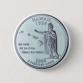 Tinted Hawaii State Quarter Design Ronde Button 5,7 Cm (Voorkant)