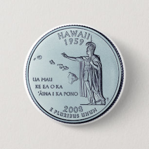 Tinted Hawaii State Quarter Design Ronde Button 5,7 Cm