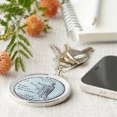 Tinted Hawaii State Quarter Design Sleutelhanger (Zijkant)
