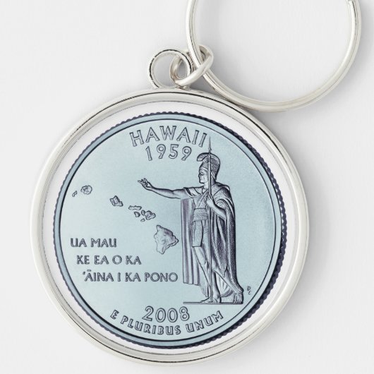 Tinted Hawaii State Quarter Design Sleutelhanger (Voorkant)