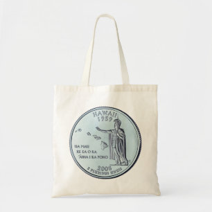 Tinted Hawaii State Quarter Design Tote Bag