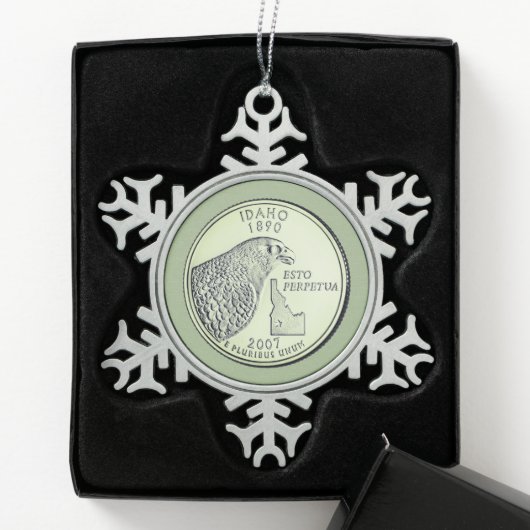 Tinted Idaho State Quarter Tin Sneeuwvlok Ornament (Kistje)