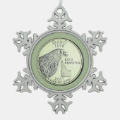Tinted Idaho State Quarter Tin Sneeuwvlok Ornament (Voorkant)