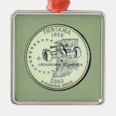 Tinted Indiana State Quarter Metalen Ornament (Voorkant)