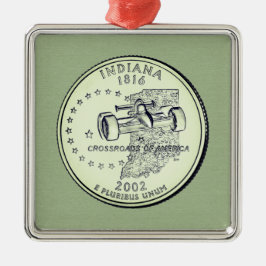 Tinted Indiana State Quarter Metalen Ornament
