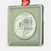Tinted Indiana State Quarter Metalen Ornament (Links)