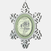 Tinted Indiana State Quarter Tin Sneeuwvlok Ornament (Rechts)