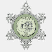 Tinted Indiana State Quarter Tin Sneeuwvlok Ornament (Voorkant)