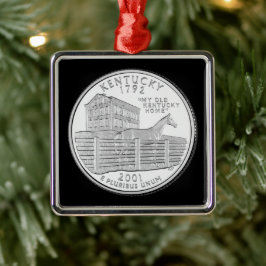 Tinted Kentucky State Quarter Metalen Ornament