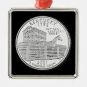 Tinted Kentucky State Quarter Metalen Ornament (Voorkant)